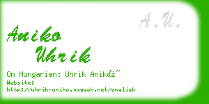 aniko uhrik business card